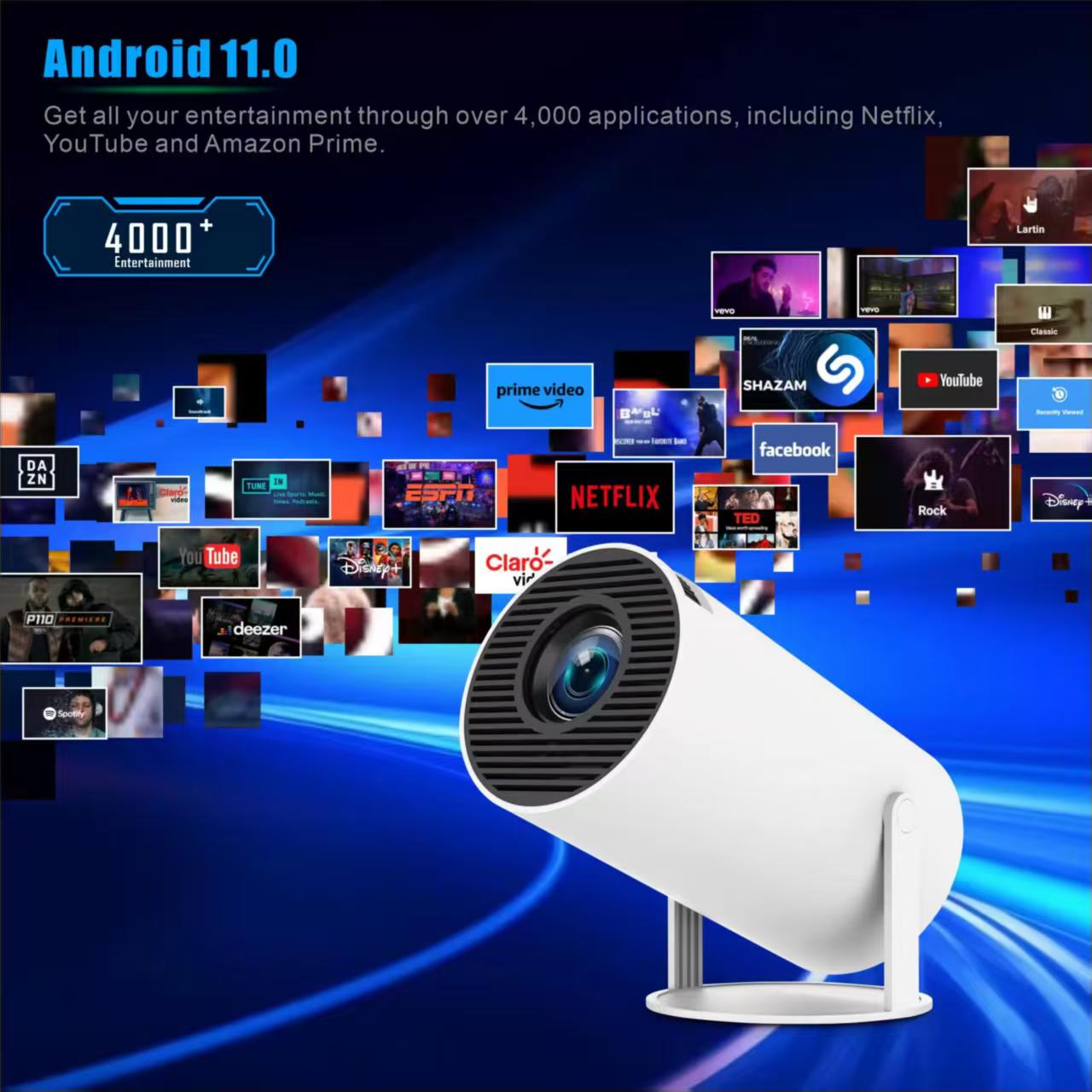 Retro Gaming And Projector - جهاز عرض محمول صغير HY300 بنظام
