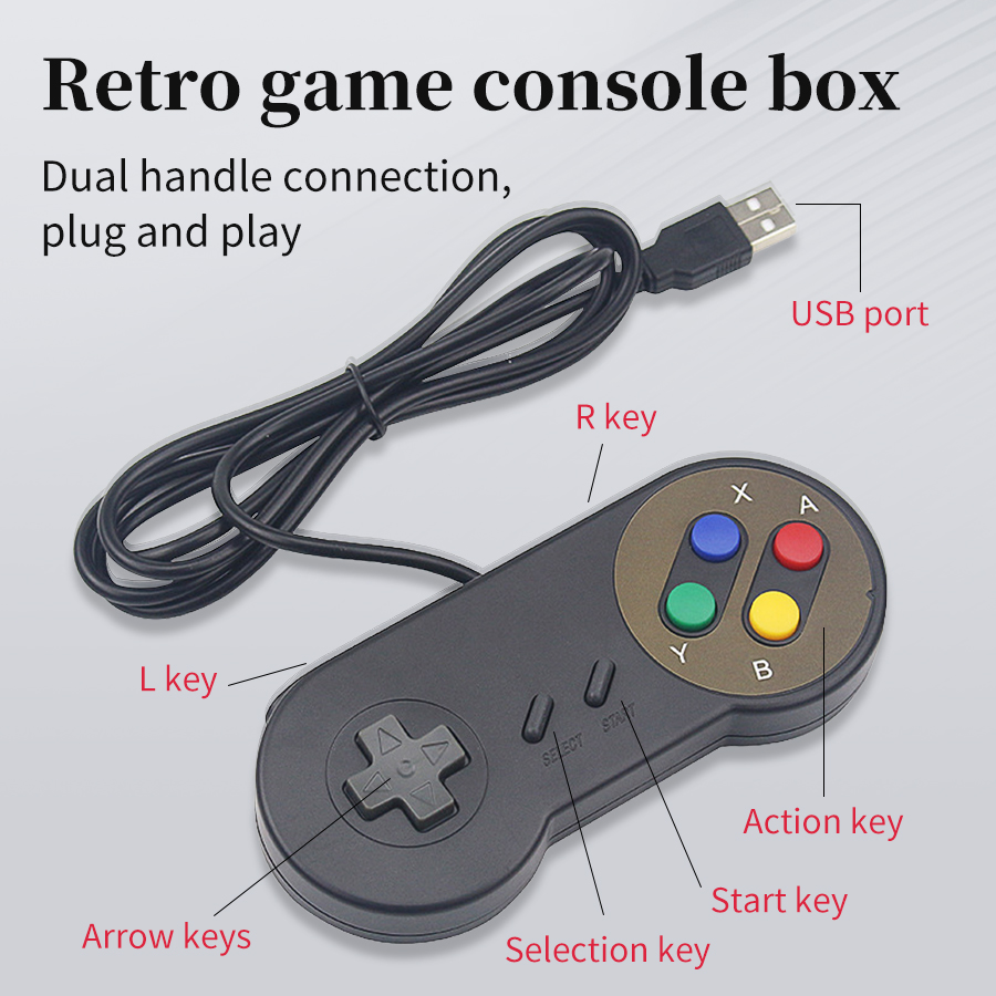 Retro Gaming Raspberry Pi 4 - وحدة تحكم ألعاب USB سلكية للكمبيوتر