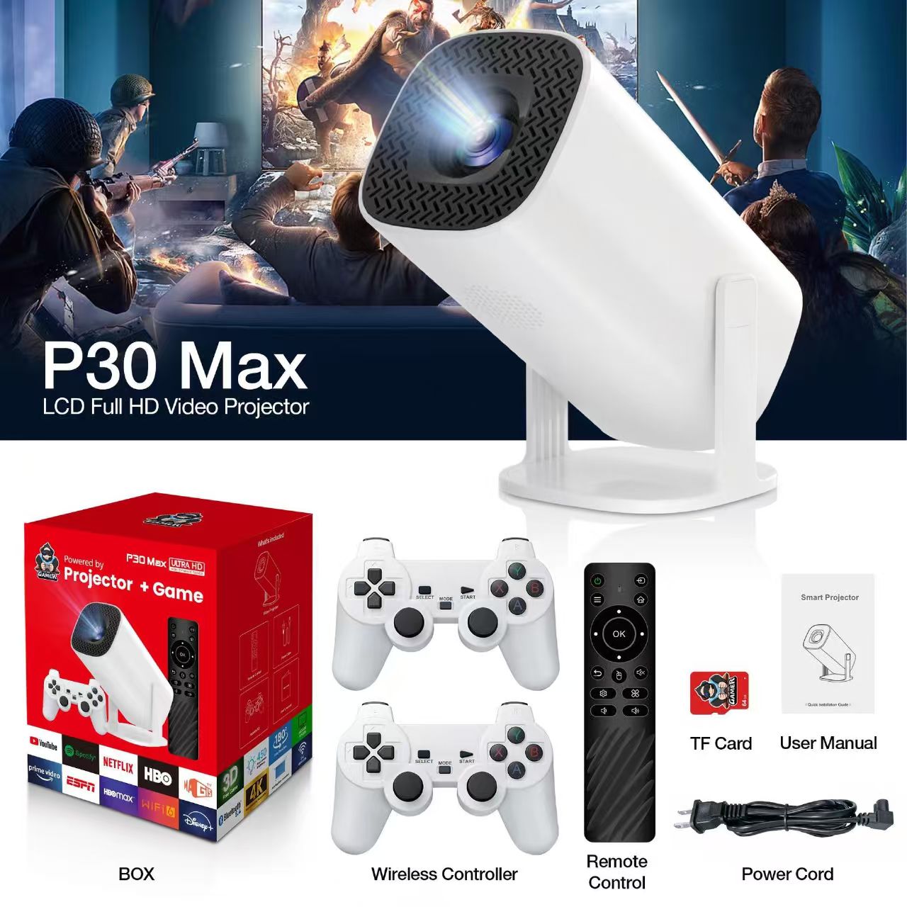 جهاز عرض ألعاب ثلاثي الأبعاد P - مراجعة Retro Gaming And Projector وسعره