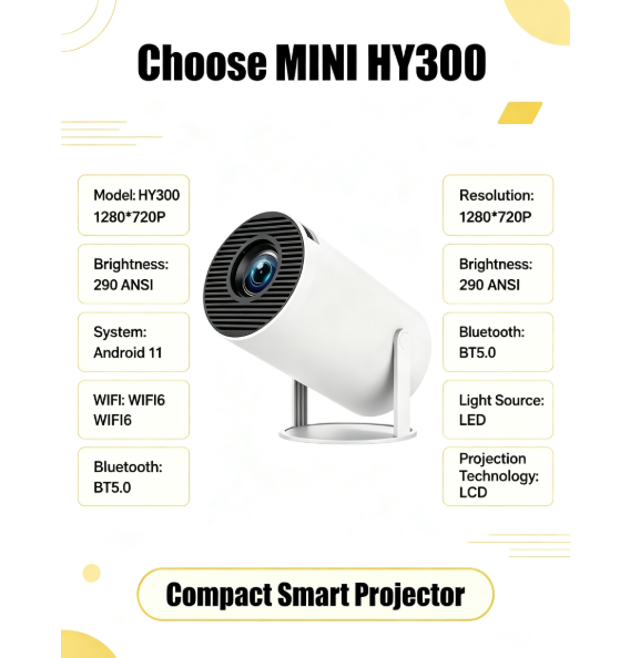 جهاز عرض محمول صغير HY300 بنظا - مراجعة Retro Gaming And Projector وسعره