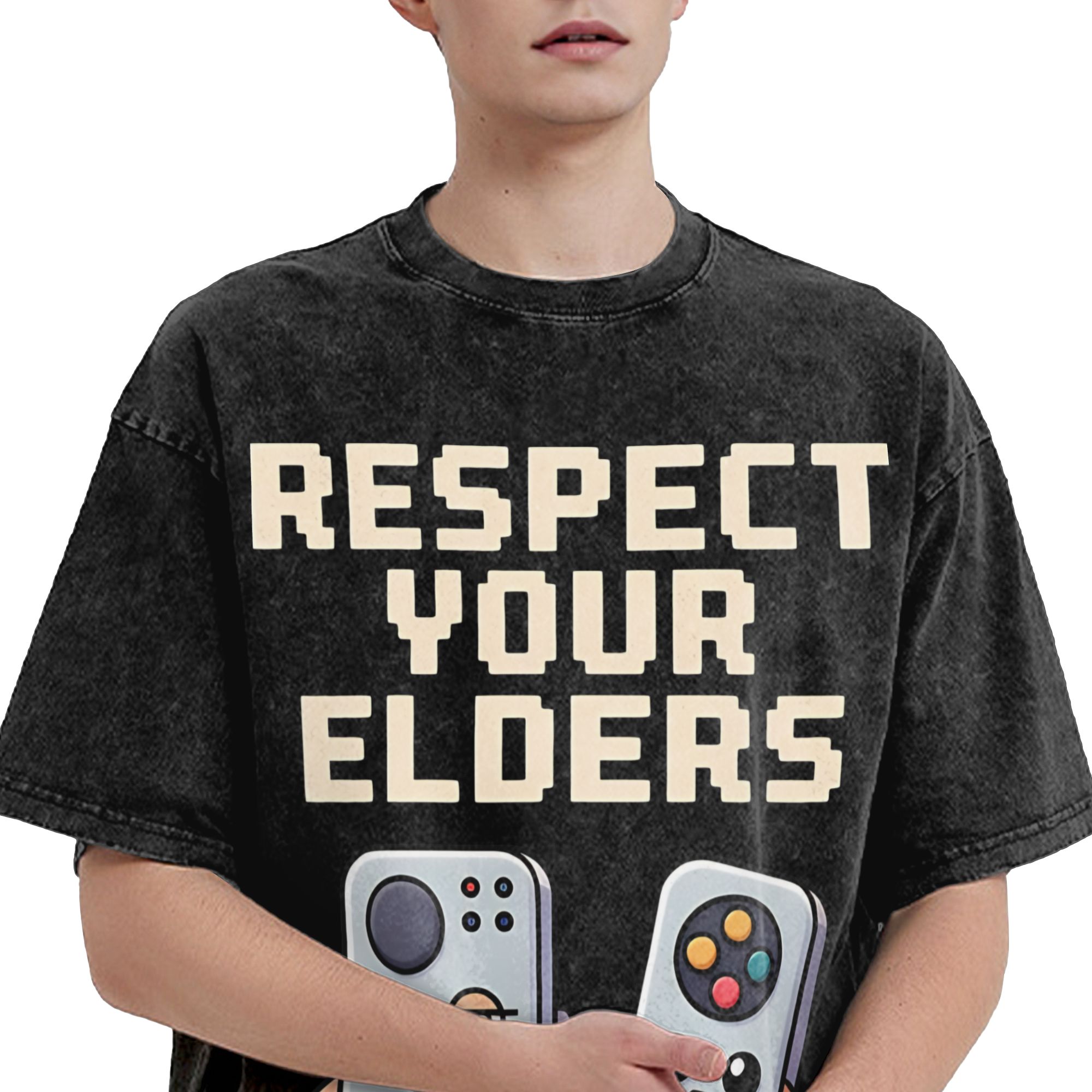 احترم كبار السن، تي شيرت مطبوع - مراجعة Retro Gaming Gift Ideas وسعره
